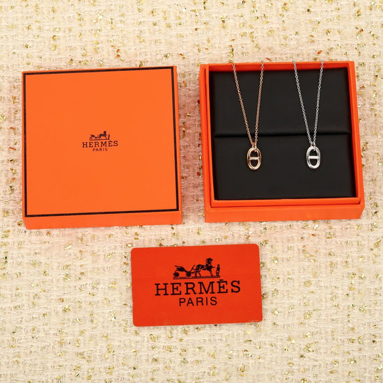 Hermes Classic Pig Nose Shape Silver Necklace