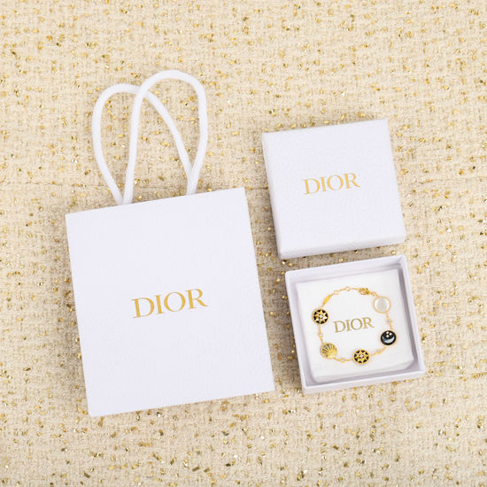 Christian Dior CD Sun Moon Star Shell Inlaid Bracelet