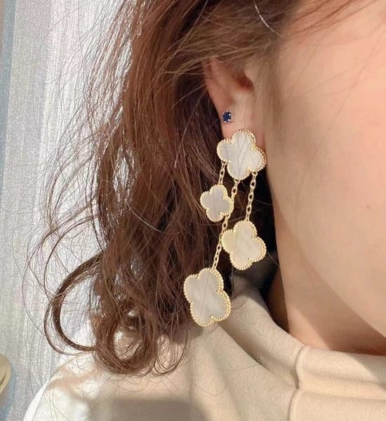 Van Cleef & Arpels VCA Mother of Pearl Clover Earrings
