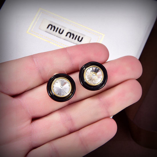 Miu Miu Brass Material Textured Earrings