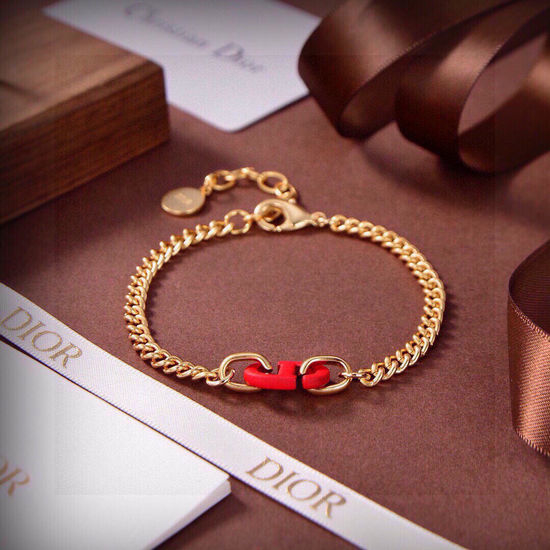 Christian Dior CD Classic Letter Logo Brass Bracelet