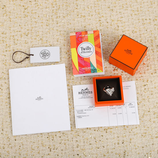 Hermes Sterling Silver Movable Chain Ring