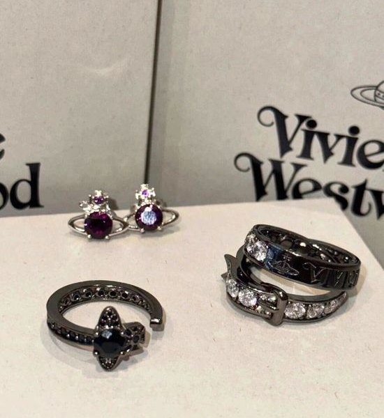Vivienne Westhood Embroidered Logo Open Design Band Ring
