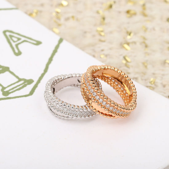 Van Cleef & Arpels VCA Diamond Beaded Edge Elegant Ring