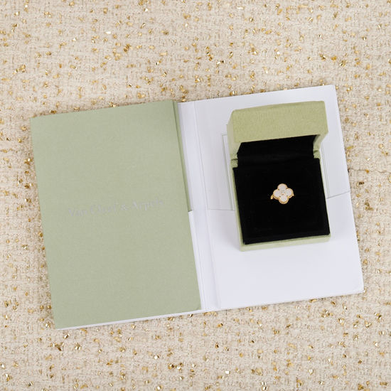 Van Cleef & Arpels VCA Diamond Clover Ring Natural Gemstone