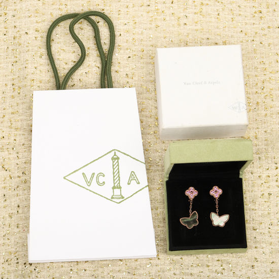 Van Cleef & Arpels VCA Clover Pave Earrings Silver Craft