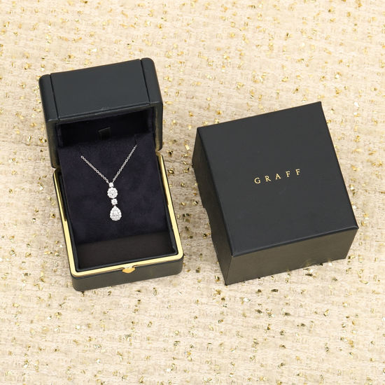 Van Cleef & Arpels VCA Pear Cut Diamond Necklace With Pave Accents