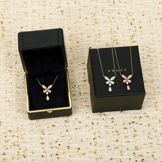 Graff Delicate Diamond Butterfly Pendant Necklace