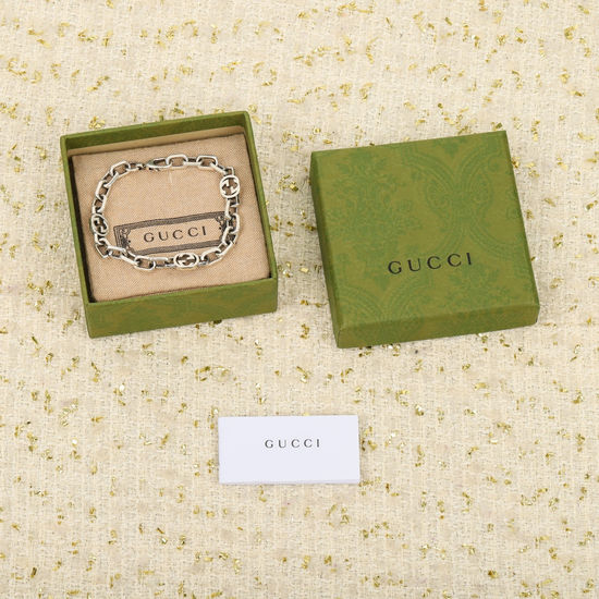 Gucci Interlocking Double G Silver Bracelet