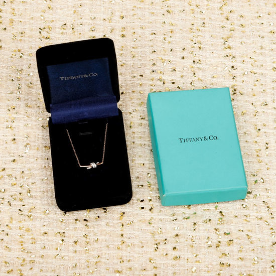 Tiffany & Co. Delicate Knot Necklace with Diamond Inlay