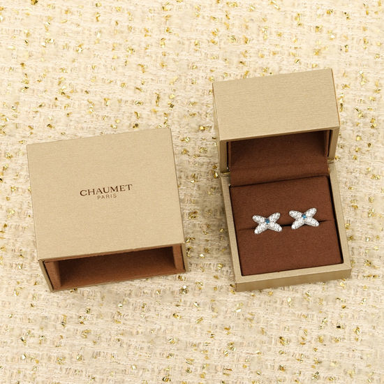 Van Cleef & Arpels VCA Paved Diamond Connection Symbol Stud Earrings