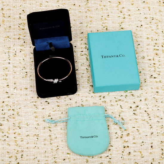 Tiffany & Co. Twisted Diamond Decorated Bangle Bracelet