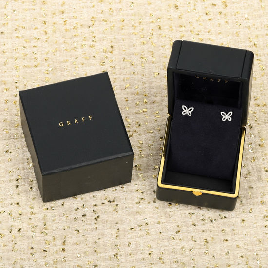 Graff Mini Phantom Butterfly Diamond Stud Earrings