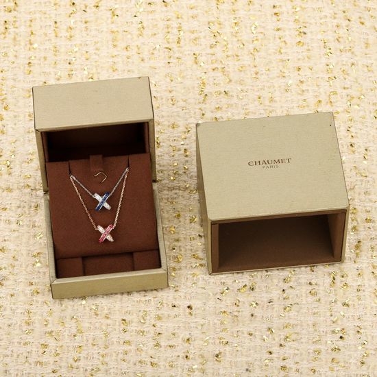 Chaumet Cross Pendant Necklace with Diamond Inlay
