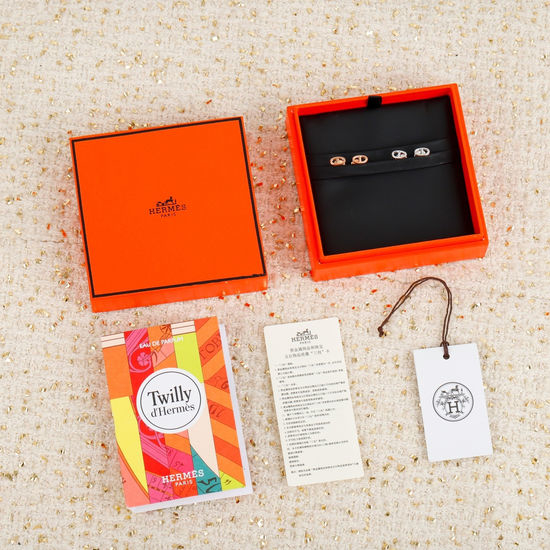 Hermes Cute Pig Nose 925 Silver Stud Earrings