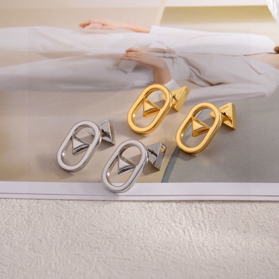 Prada Triangular Earrings Exquisite Minimalist Style