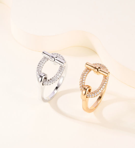Tiffany & Co. Minimalist Diamond OT Buckle Ring