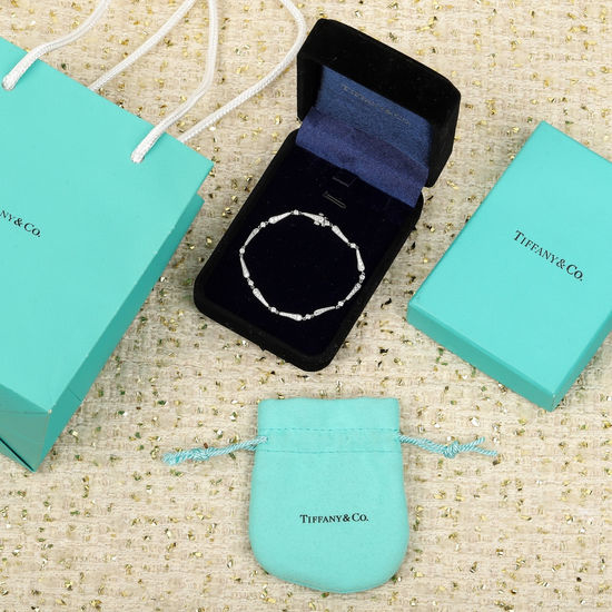 Tiffany & Co. Sterling Silver Simple Diamond Bracelet