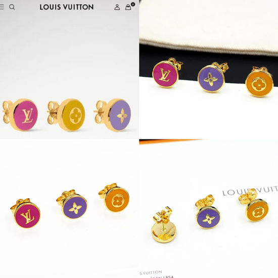 Louis Vuitton LV Floral Engraved Delicate Stud Earrings