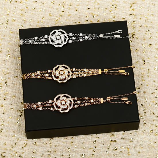 Chanel Hollow Camellia Diamond Bracelet
