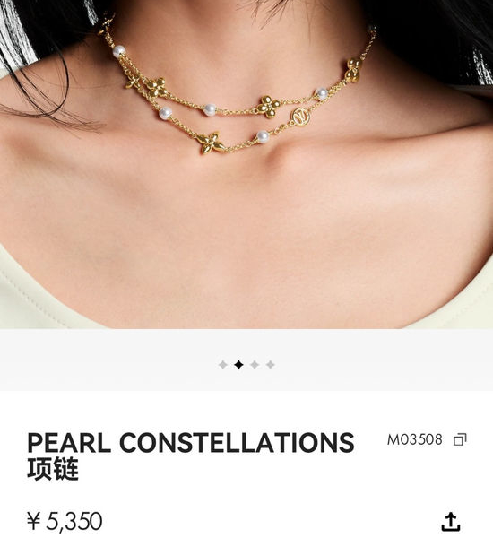 Louis Vuitton LV Beaded Double Chain Elegant Necklace