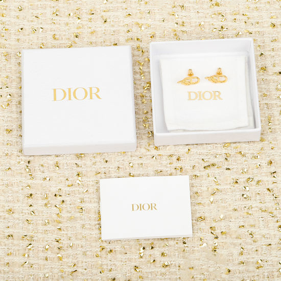 Christian Dior CD Bee Design Delicate Stud Earrings