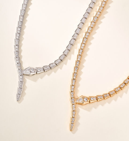 Bvlgari Full Diamond Snake Design Necklace