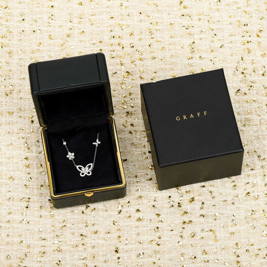 Fendi Butterfly Flower Diamond Pendant Necklace