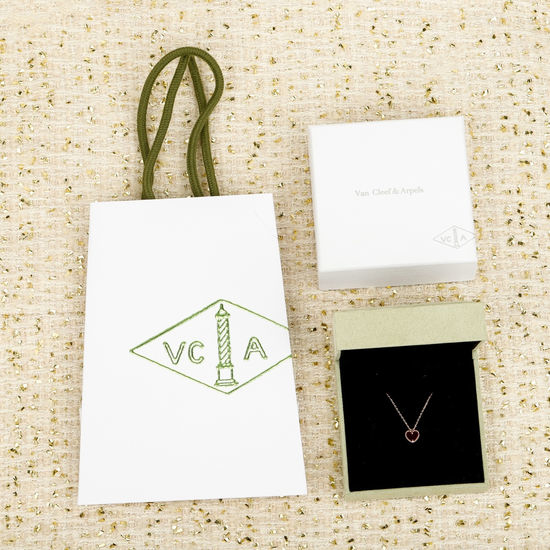 Van Cleef & Arpels VCA Heart Shape Clover Necklace
