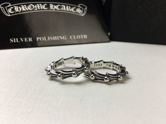 Chrome Hearts Carved Wave Pattern Gothic Style Ring