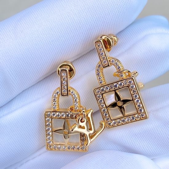 Louis Vuitton LV Mother of Pearl Lock Stud Earrings Set