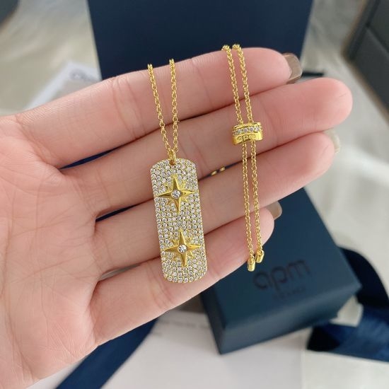 Apm monaco Golden Star Double Pendant Necklace