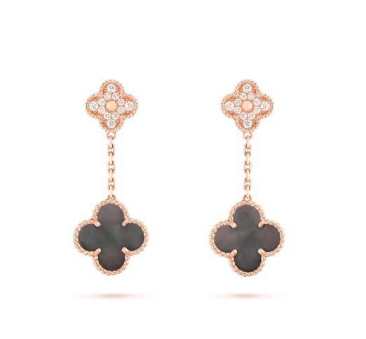 Van Cleef & Arpels VCA Double Clover Design Ear Clips