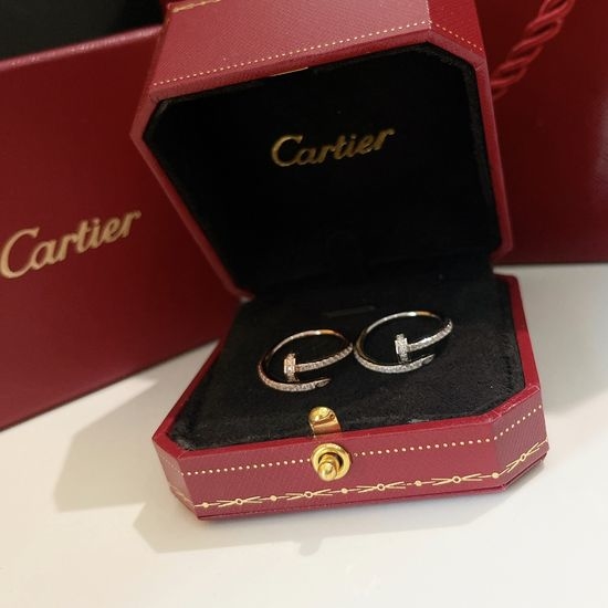 Cartier Full Zircon Nail Ring Adjustable Open Design