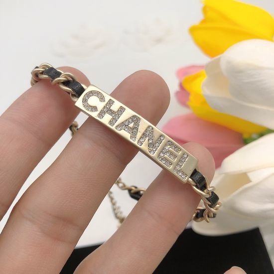 Chanel Leather Letter Pendant Necklace