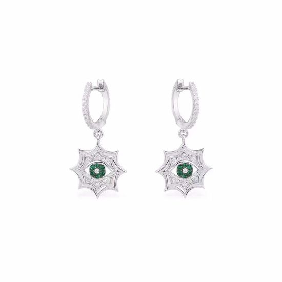Apm monaco Green Evil Eye Sun Drop Earrings