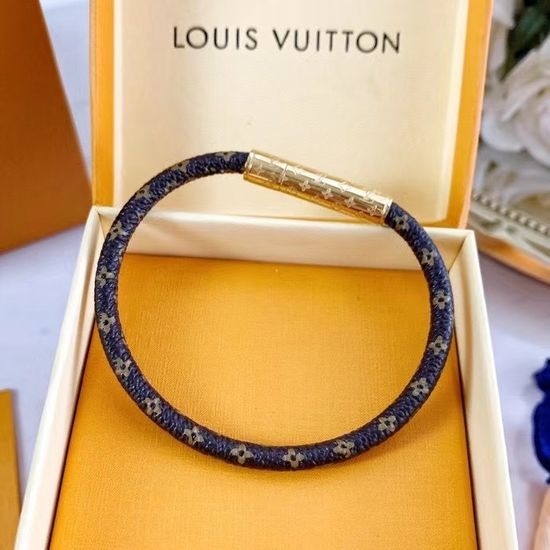 Louis Vuitton LV Classic Leather Cord Bracelet Bangle
