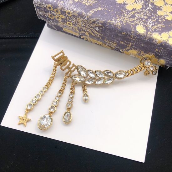 Christian Dior CD Single Marquise Crystal Stud Earring
