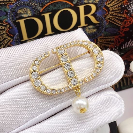 Christian Dior CD Premium Textured Classic Brooch
