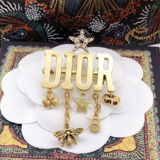 Christian Dior CD Vintage Brooch with Star Pendant