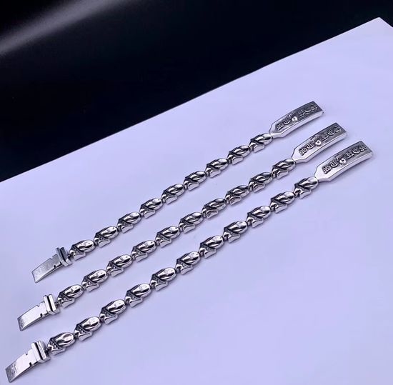 Chrome Hearts Sterling Silver Personality Pattern Bracelet