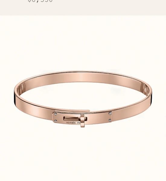 Hermes Diamond Inlaid Glossy Finish Bracelet