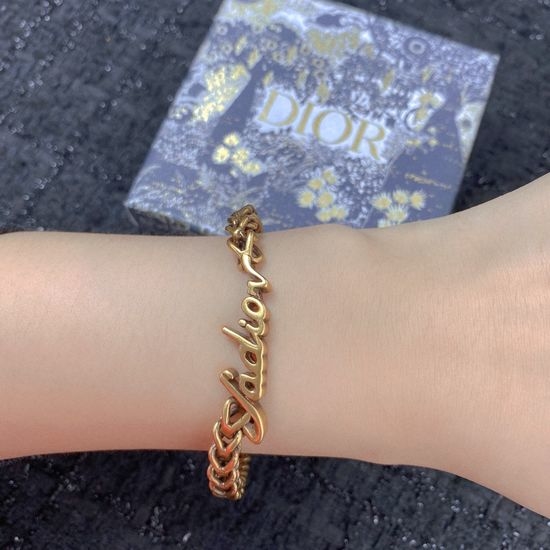 Christian Dior CD Delicate Heavy Craft Elegant Bracelet
