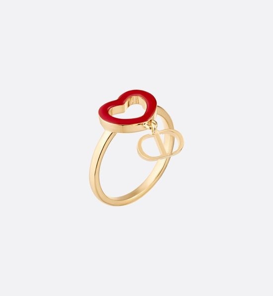Christian Dior CD Vintage Heart Letter Ring