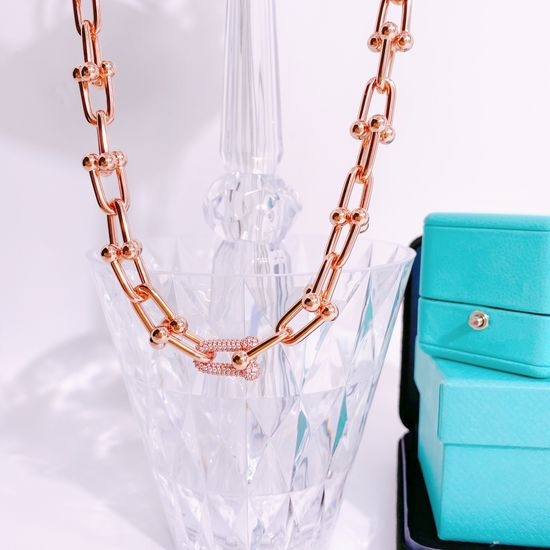 Tiffany & Co. Diamond Bamboo Link Chunky Necklace