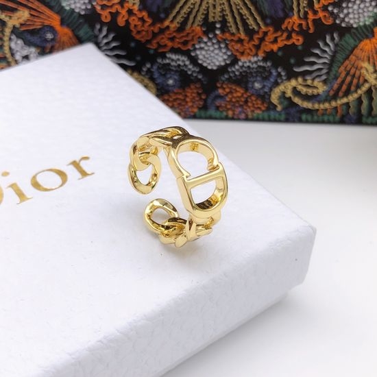 Christian Dior CD Letter Diamond Ring with Swarovski Crystal