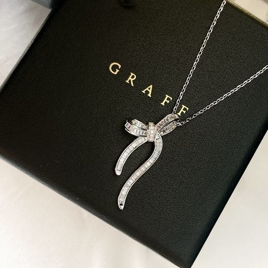 Graff Ribbon Bow Diamond Row Necklace