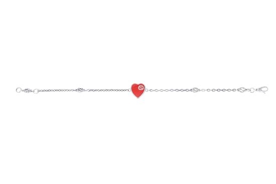 Gucci Red Heart Enamel Bracelet
