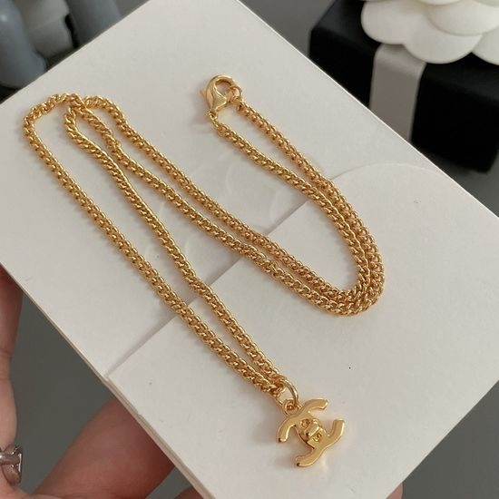 Chanel Double C Retro Gold Plated Necklace