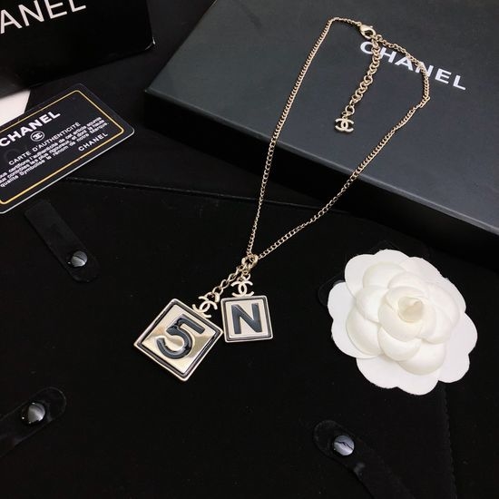 Chanel Tag Pendant Necklace And Bracelet